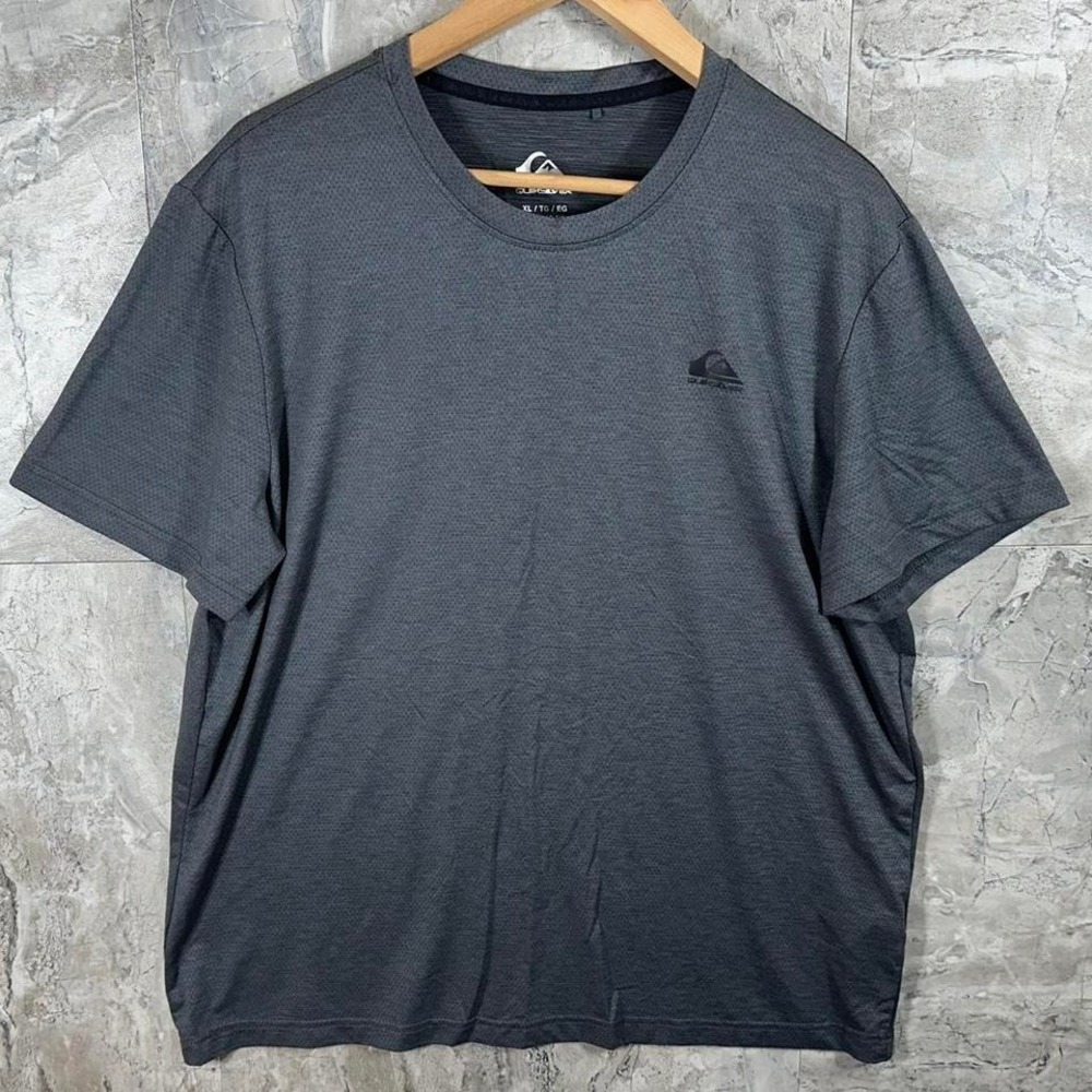 Quiksilver Men Shirt Gray Logo Everyday Crew Tee shirt Polyester Spandex Size XL